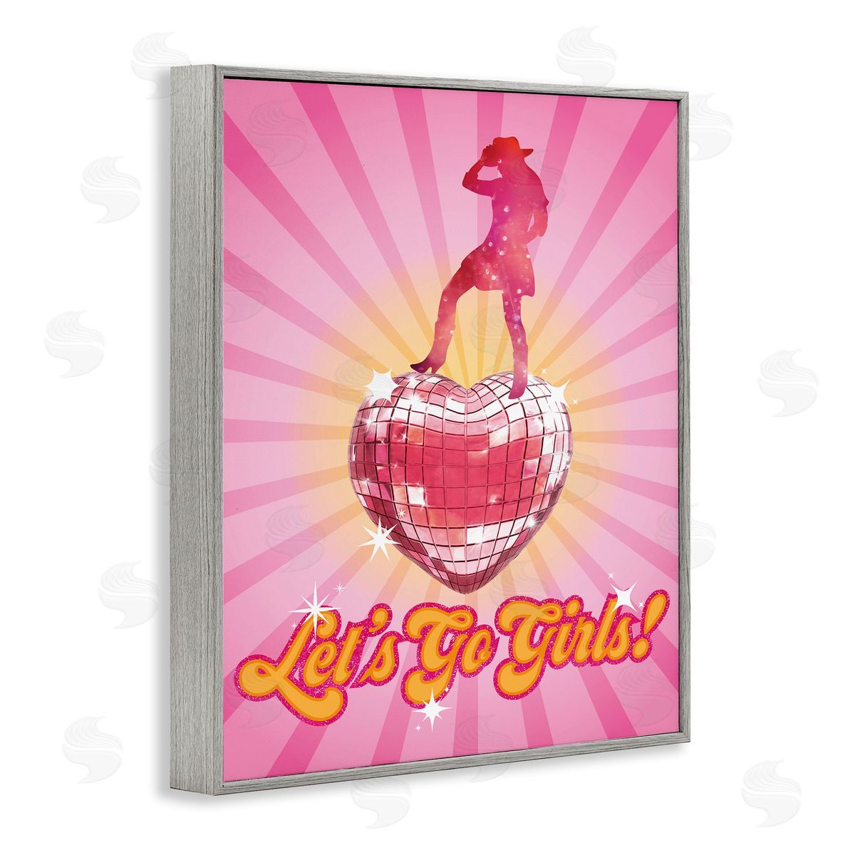 Susan Arnot Let's Go Girls Disco Gray Framed Giclee Wall Art Print