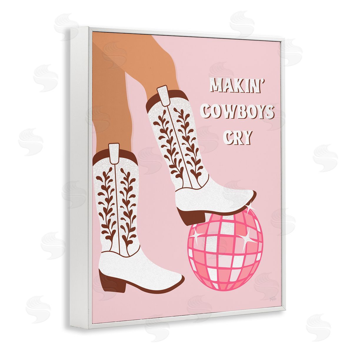 Natalie Carpentieri Makin' Cowboys Cry White Framed Giclee Wall Art Print