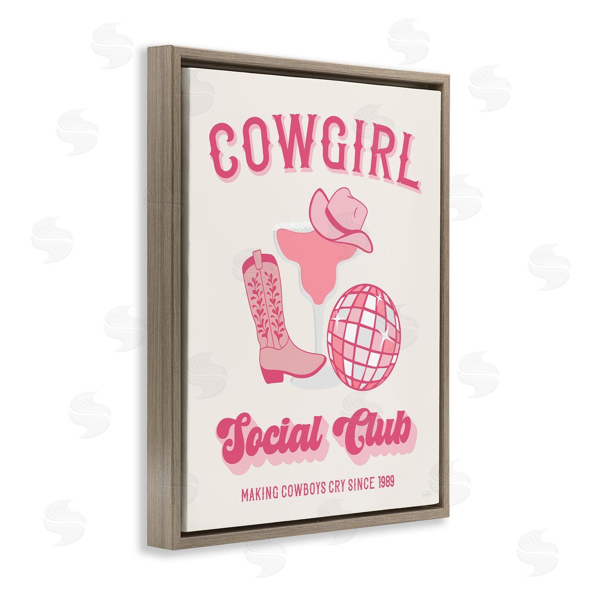 Natalie Carpentieri Cowgirl Social Club Brown Floating Frame Canvas Wall Art Print