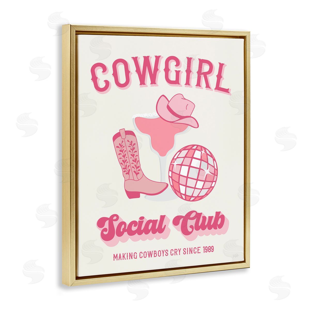 Natalie Carpentieri Cowgirl Social Club Gold Floating Frame Canvas Wall Art Print