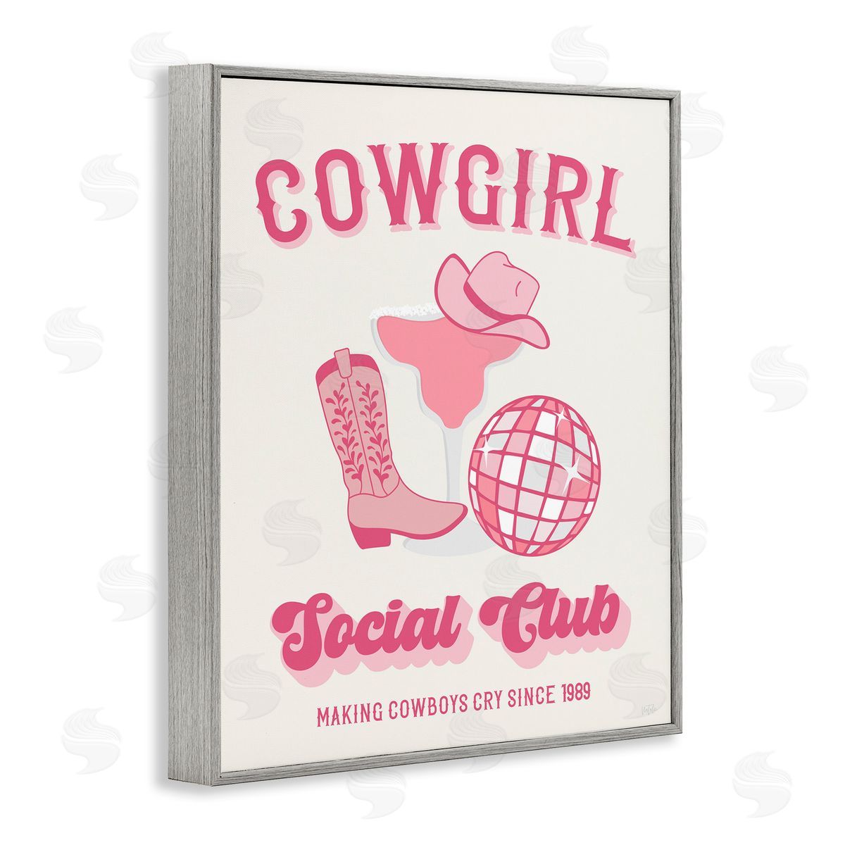 Natalie Carpentieri Cowgirl Social Club Gray Framed Giclee Wall Art Print