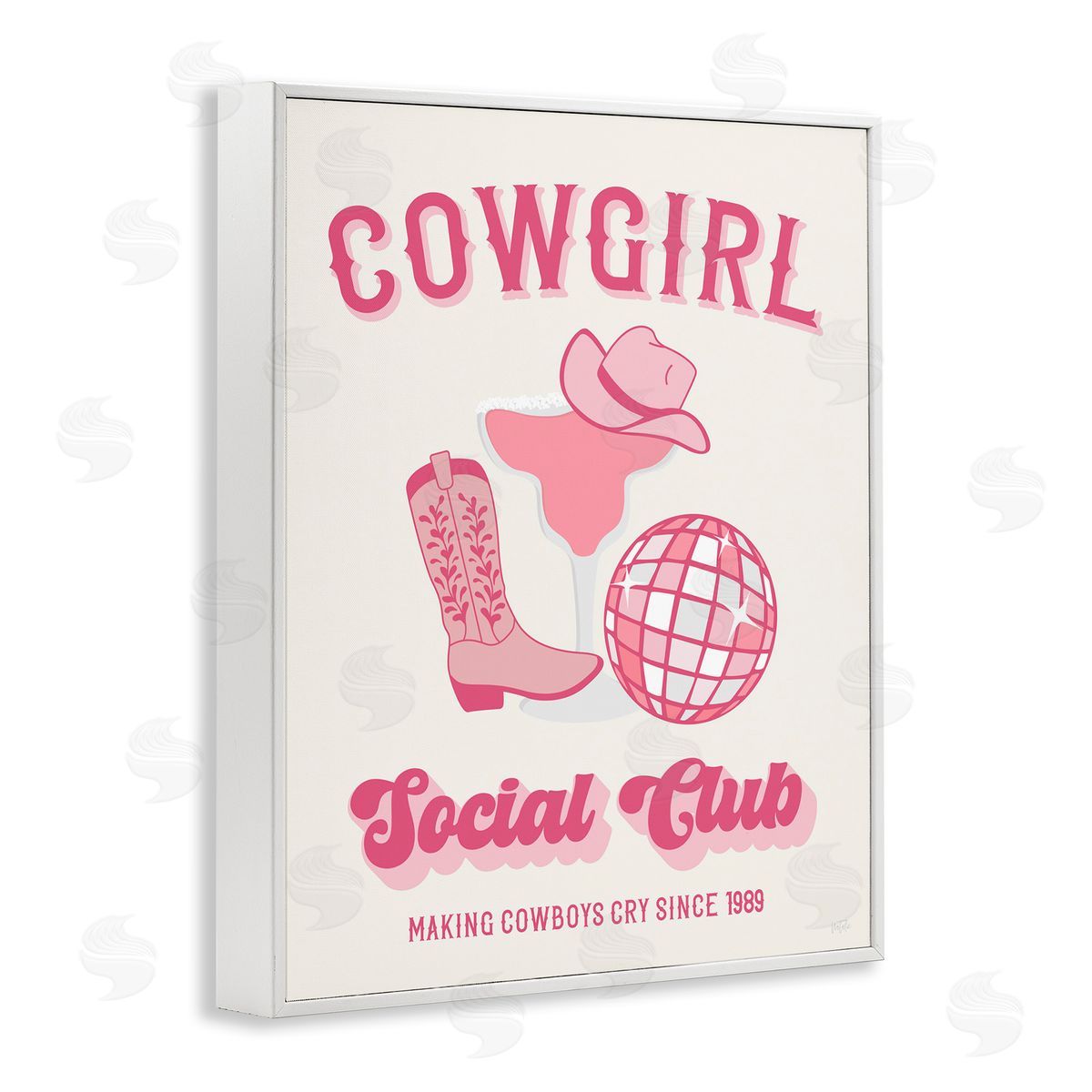Natalie Carpentieri Cowgirl Social Club White Framed Giclee Wall Art Print