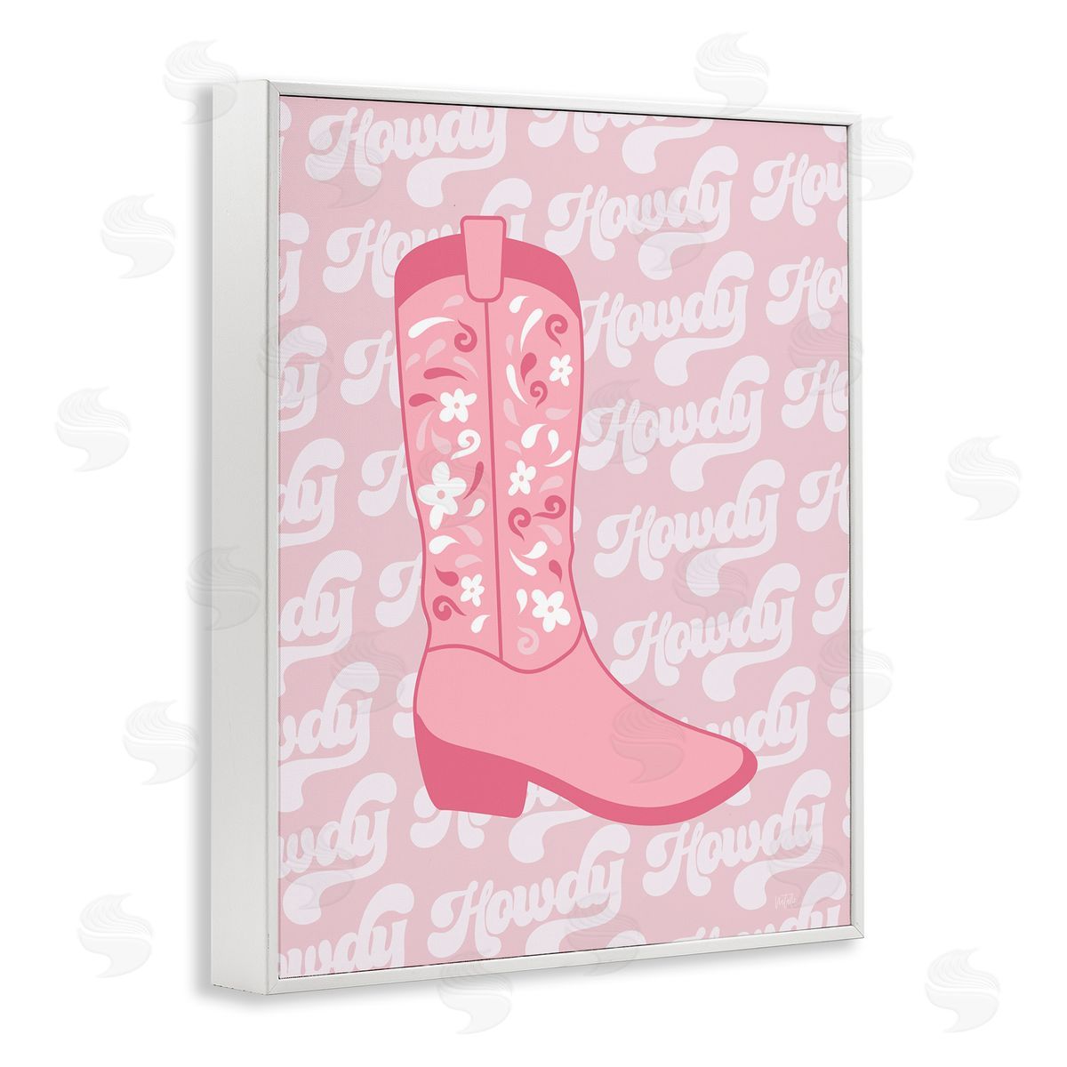 Natalie Carpentieri Pastel Cowgirl Boot Howdy White Framed Giclee Wall Art Print