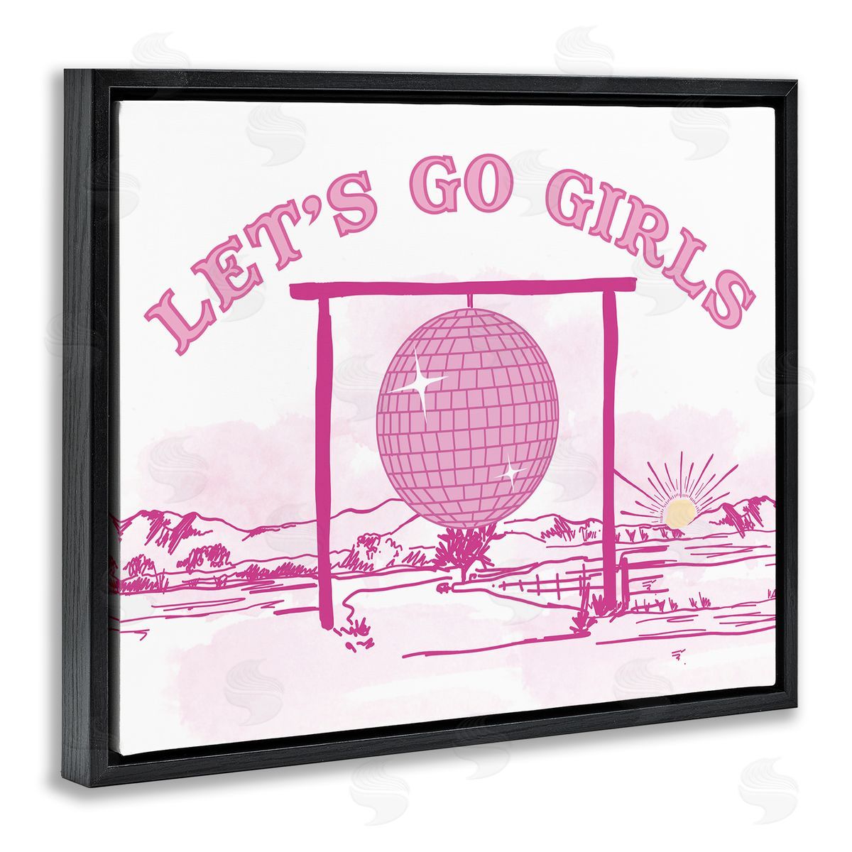 Daniela Santiago Go Girls Western Disco Black Floating Frame Canvas Wall Art Print