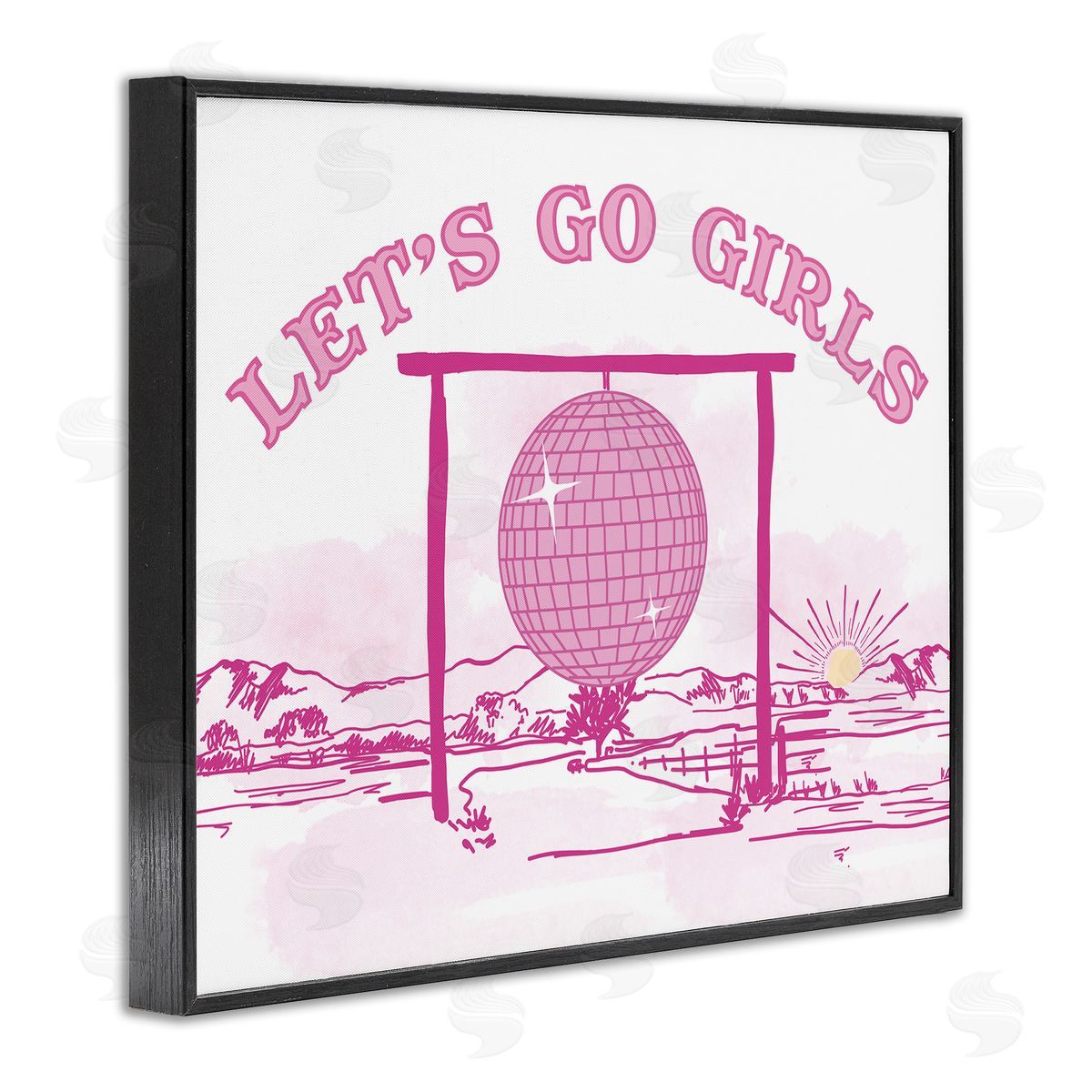 Daniela Santiago Go Girls Western Disco Black Framed Giclee Wall Art Print