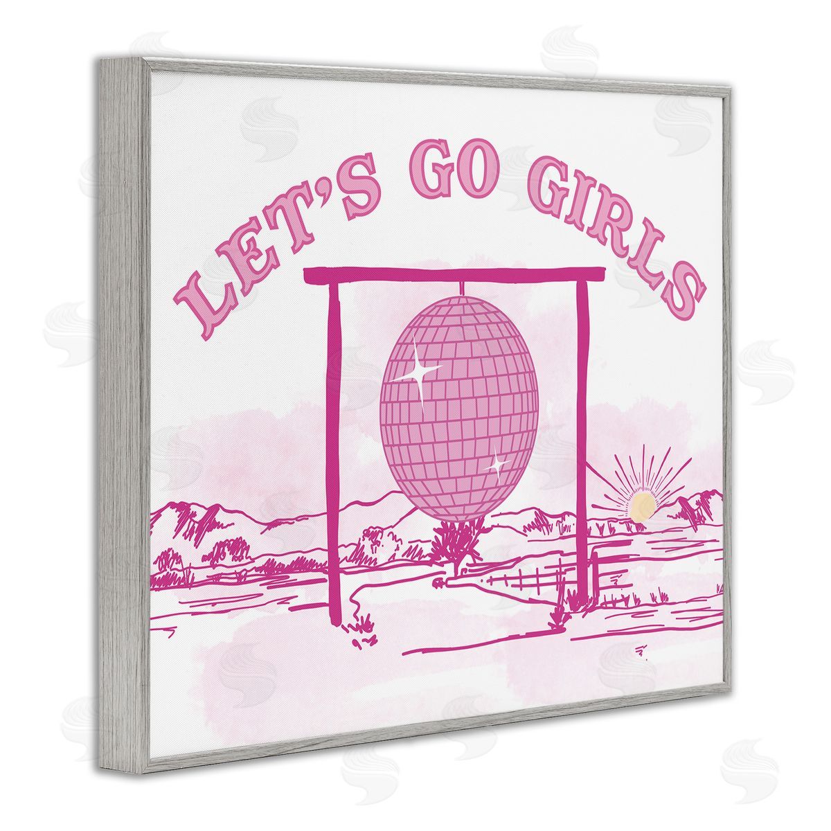 Daniela Santiago Go Girls Western Disco Gray Framed Giclee Wall Art Print