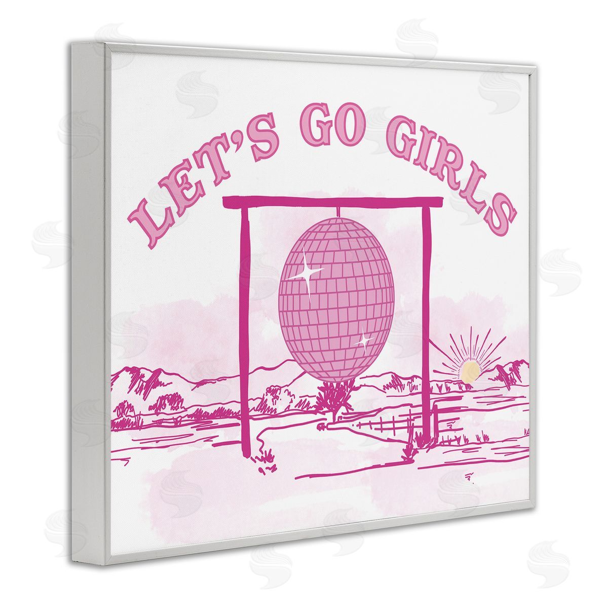 Daniela Santiago Go Girls Western Disco White Framed Giclee Wall Art Print