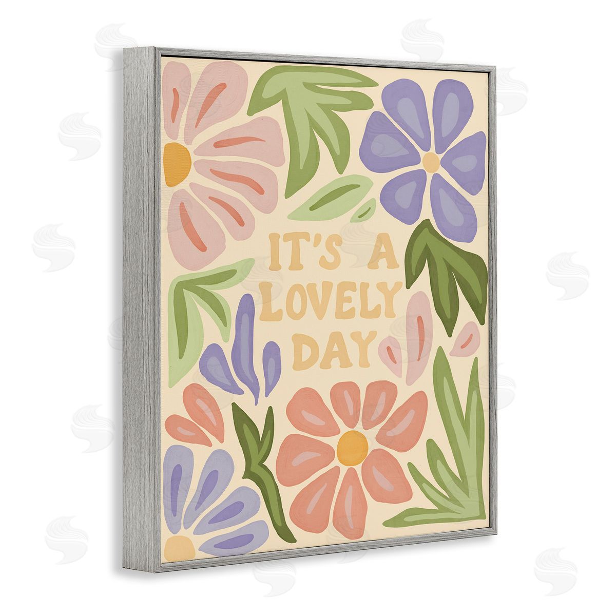 Amanda Houston Lovely Day with Florals Gray Framed Giclee Wall Art Print