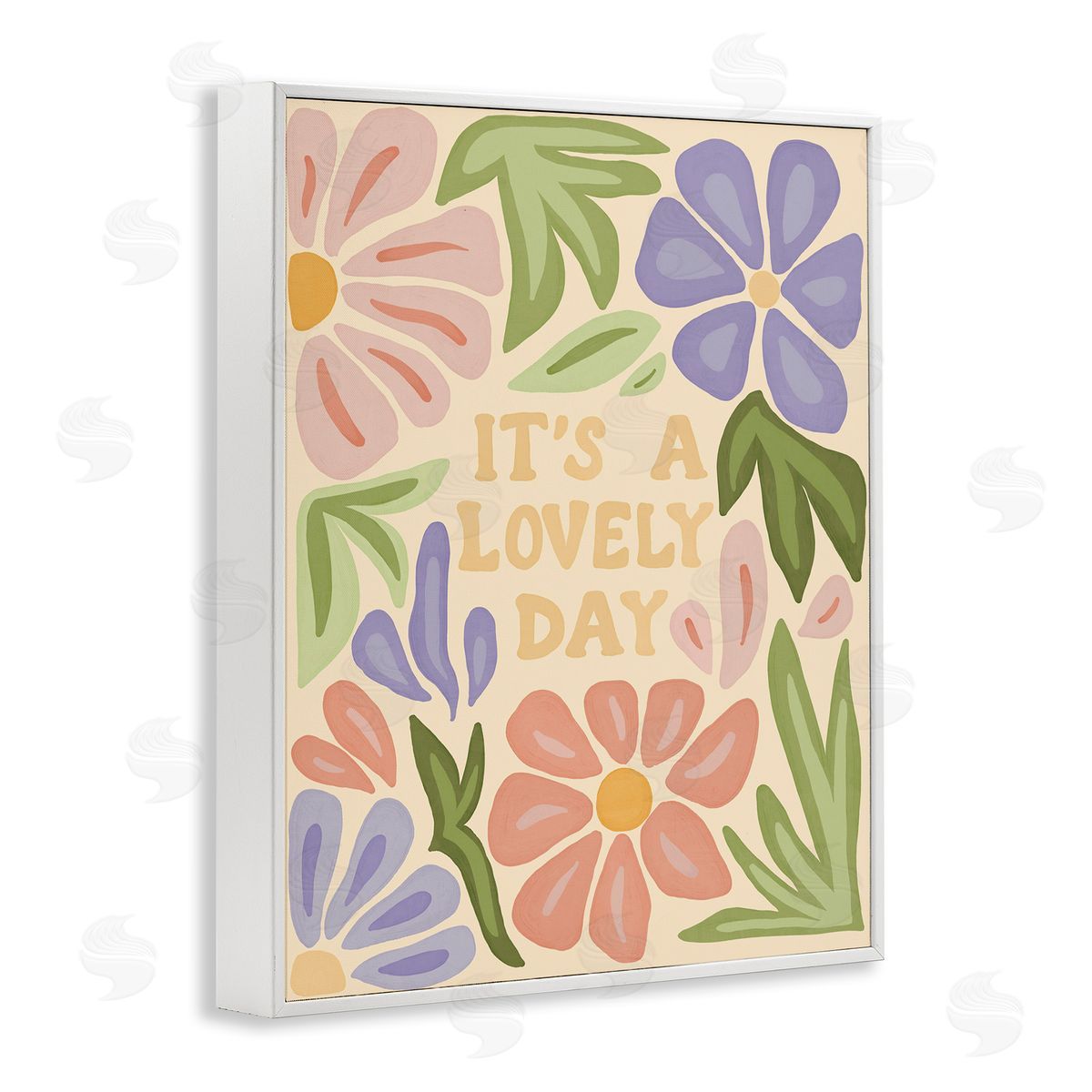 Amanda Houston Lovely Day with Florals White Framed Giclee Wall Art Print