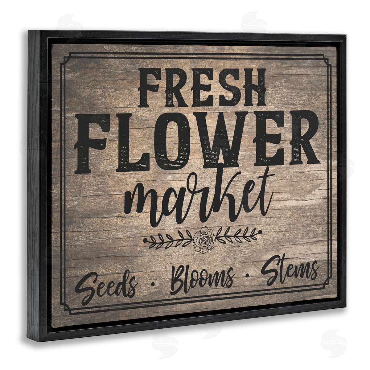 Angela Nickeas Rustic Flower Market Black Floating Frame Canvas Wall Art Print