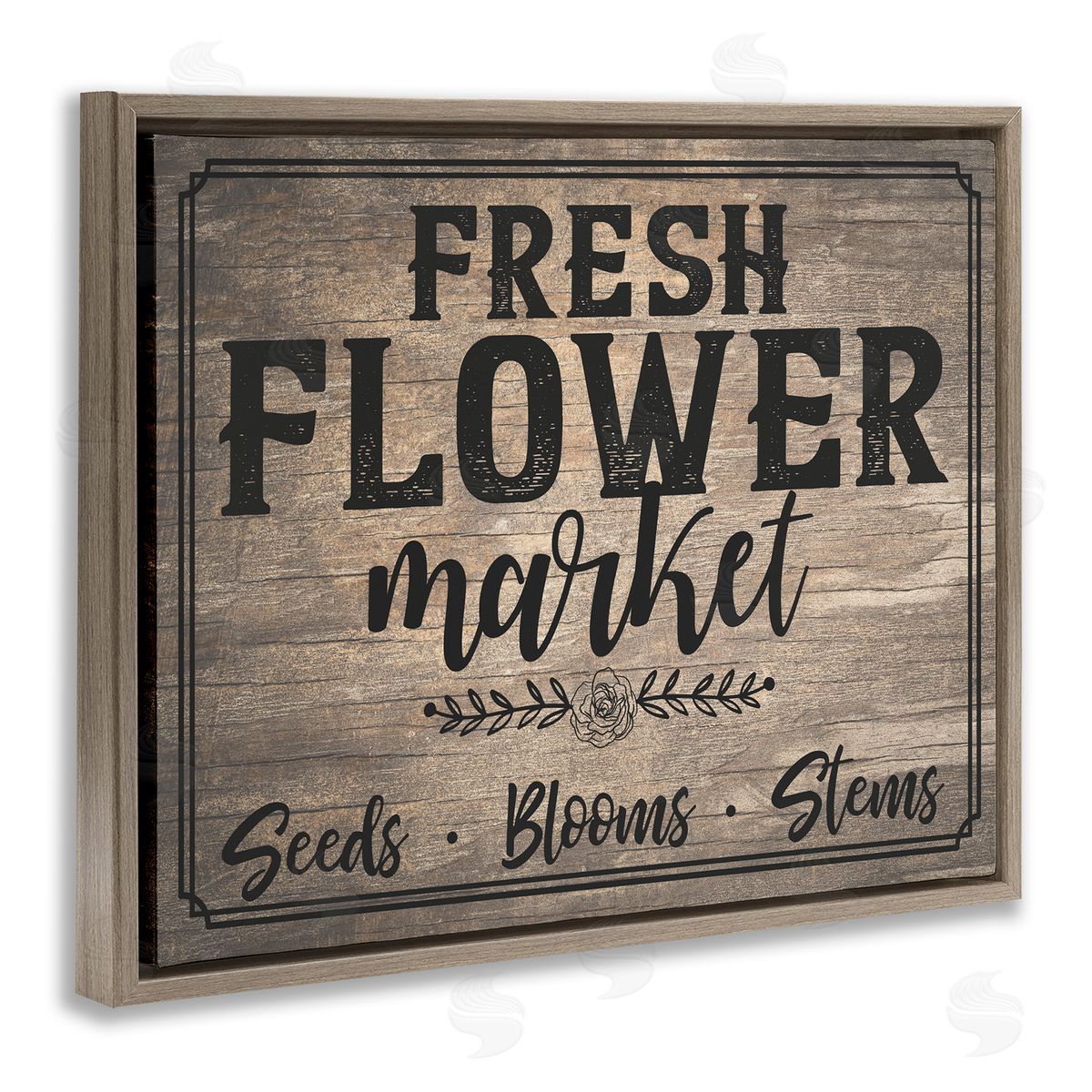 Angela Nickeas Rustic Flower Market Brown Floating Frame Canvas Wall Art Print