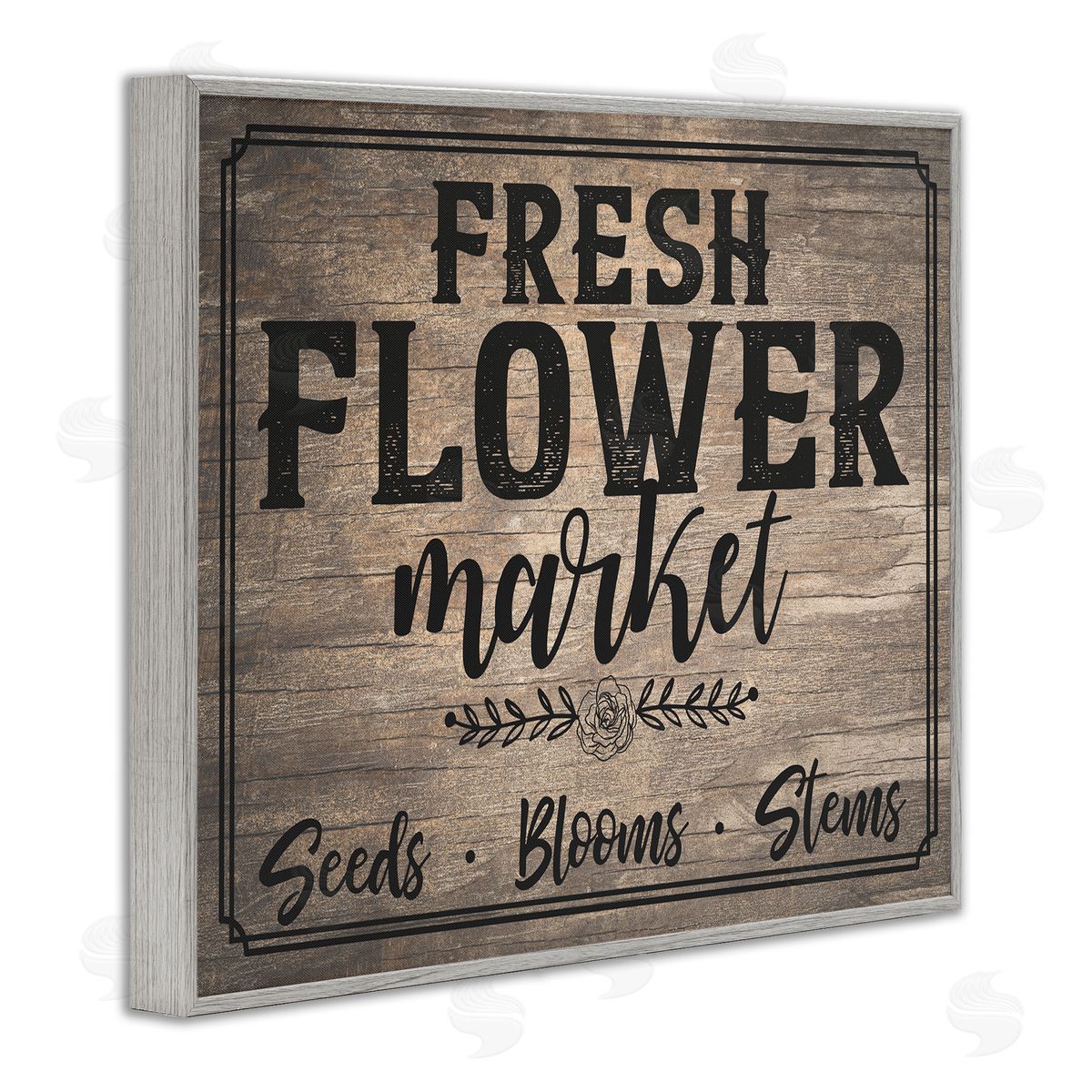 Angela Nickeas Rustic Flower Market Gray Framed Giclee Wall Art Print