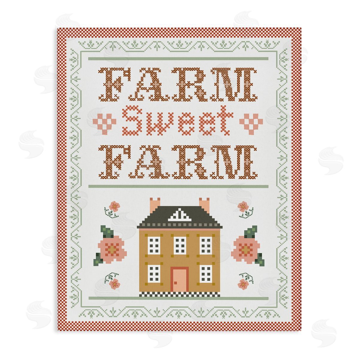 Arrolynn Weiderhold Sweet Farm Needlepoint Style Canvas Wall Art Print