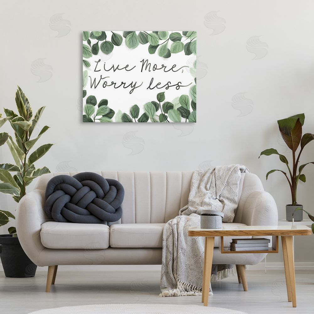 Arrolynn Weiderhold Love More Worry Less Canvas Wall Art Print in Room