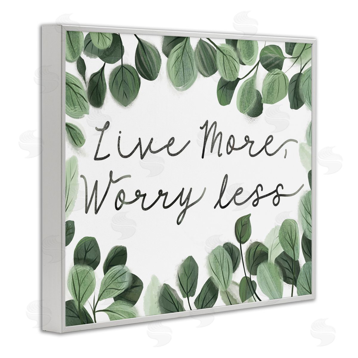 Arrolynn Weiderhold Love More Worry Less White Framed Giclee Wall Art Print