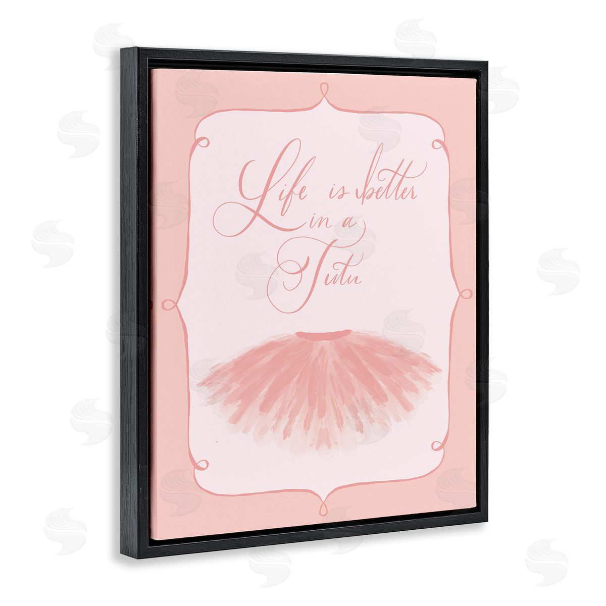 Hey Bre! Creative Studio Life's Better in Tutu Black Floating Frame Canvas Wall Art Print