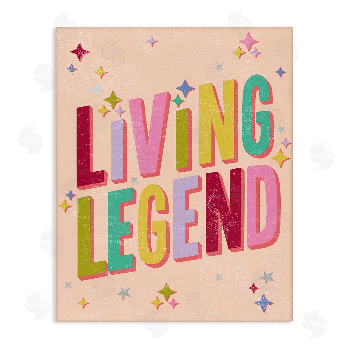 Caroline Alfreds Vintage Living Legend Phrase Canvas Wall Art Print