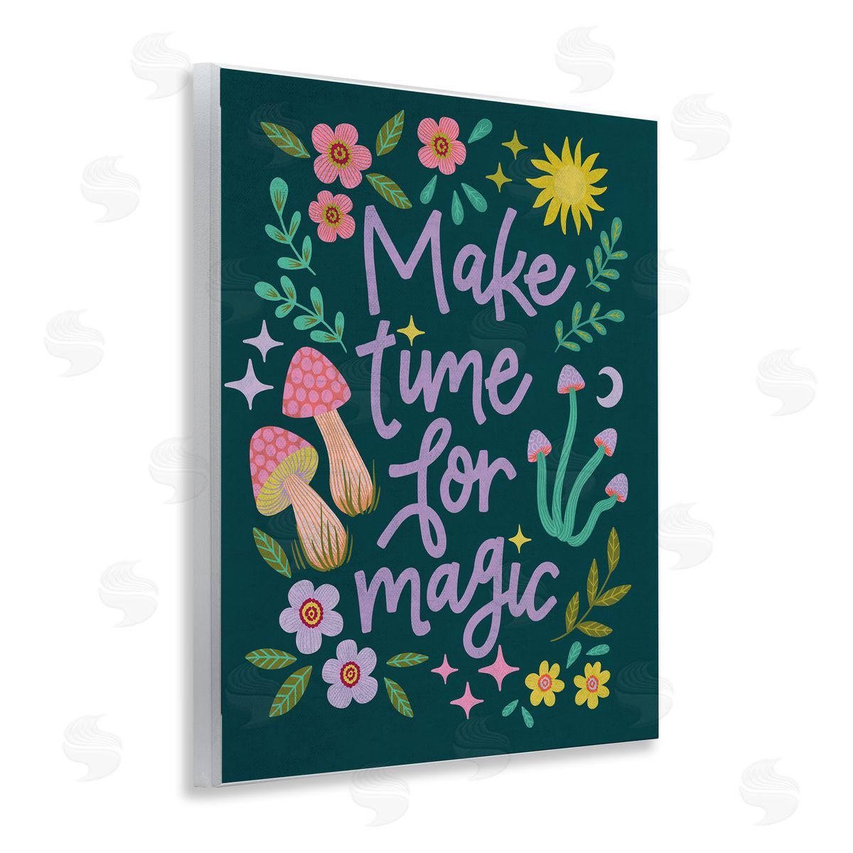 Caroline Alfreds Time For Magic with Florals Wooden Wall Plaque Art Print