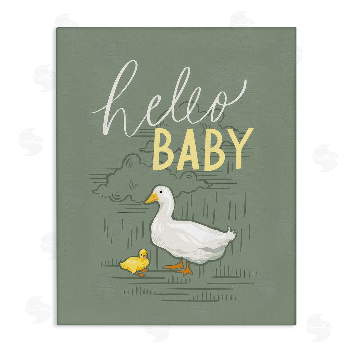 Caverly Smith Hello Baby Duck & Duckling Canvas Wall Art Print