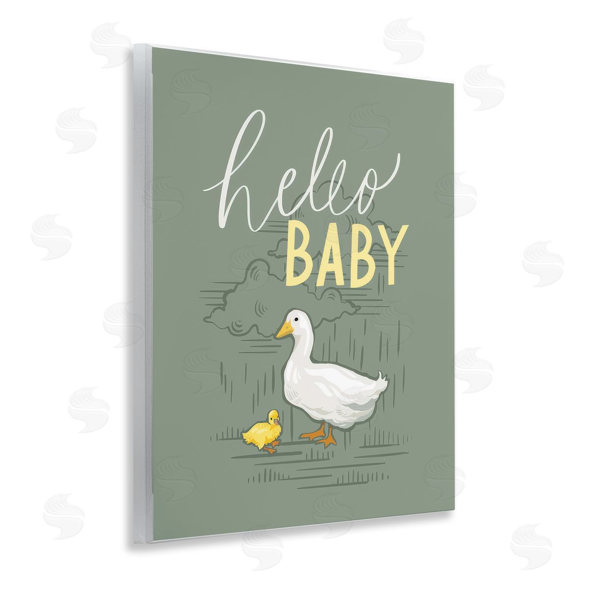 Caverly Smith Hello Baby Duck & Duckling Wooden Wall Plaque Art Print