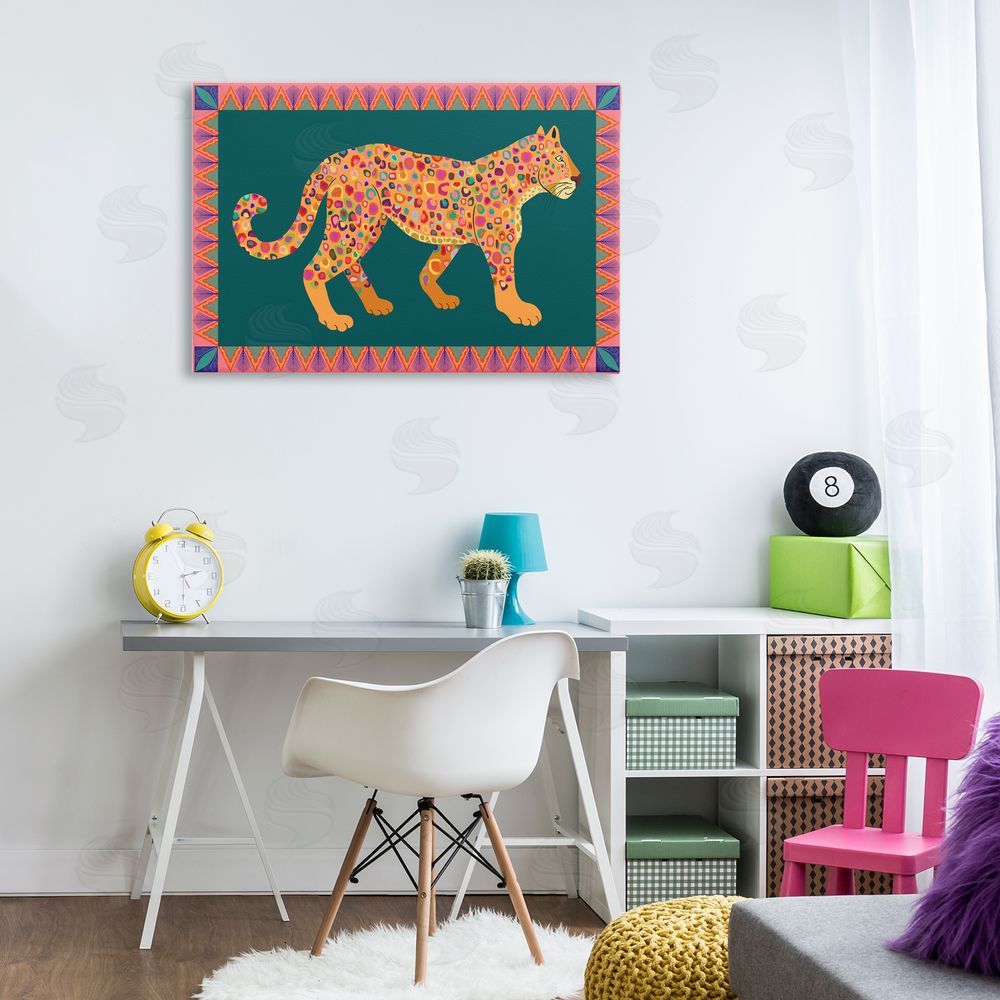 Darlene Seale Bold Patterned Lion Canvas Wall Art Print in Room