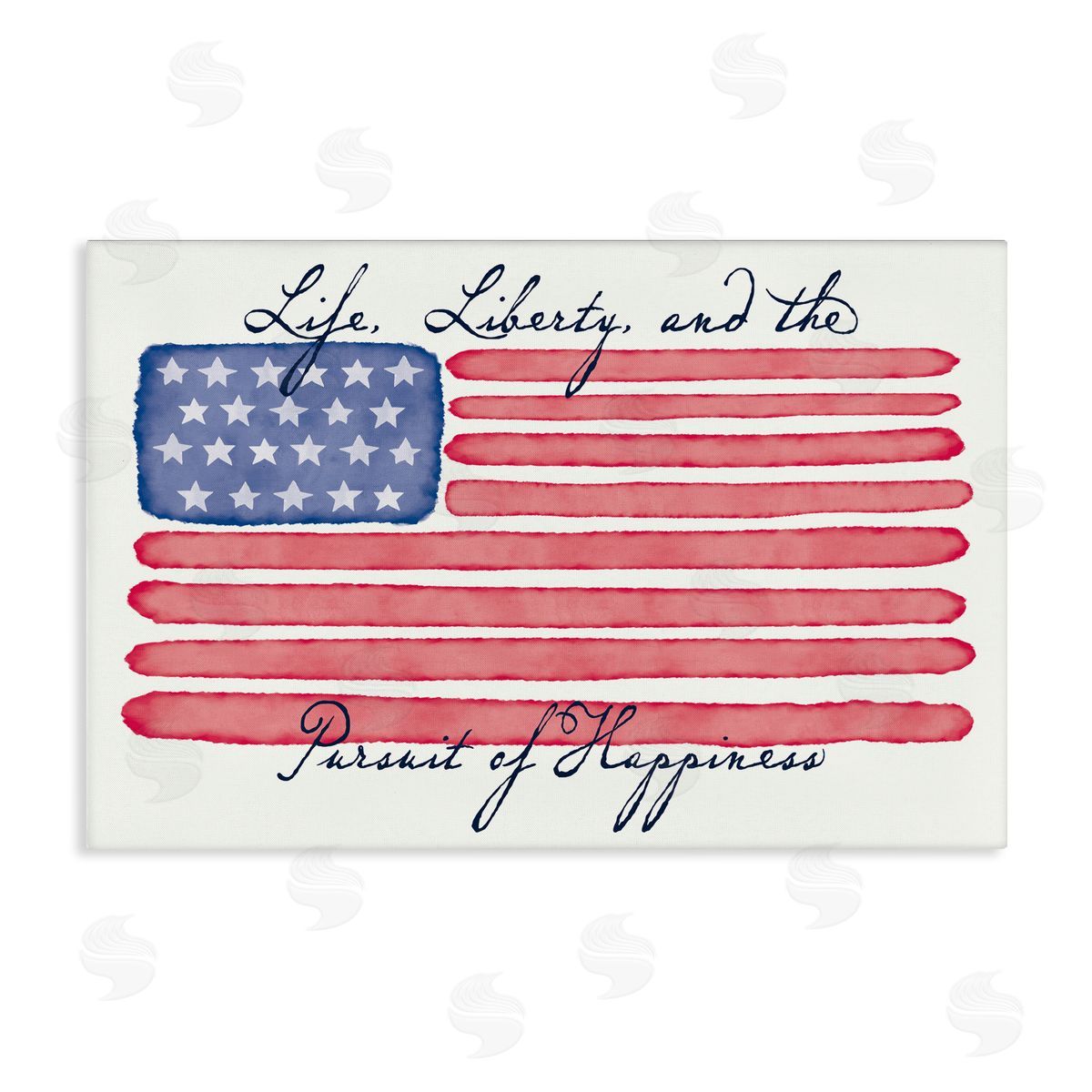Darlene Seale All American Patriotic Phrase Canvas Wall Art Print