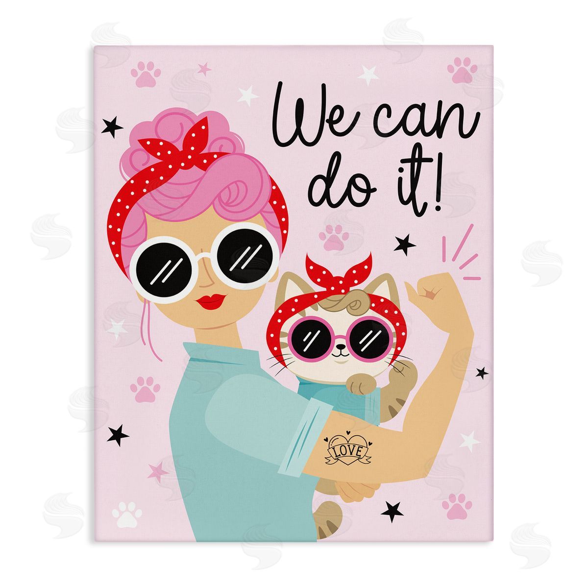 Ilis Avilés We Can Girl & Cat Canvas Wall Art Print