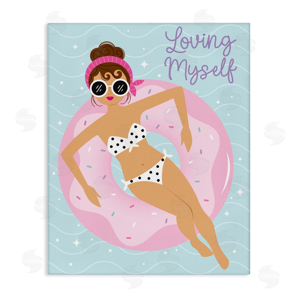 Ilis Avilés Loving Myself Girl in Pool Canvas Wall Art Print