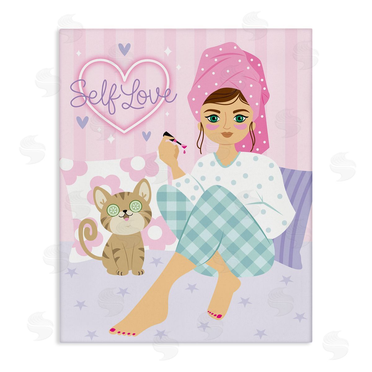 Ilis Avilés Self Love Girl & Cat Canvas Wall Art Print