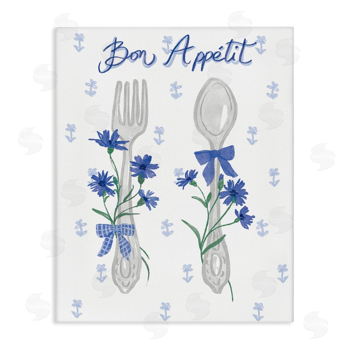 Ilis Avilés Bon Appetit Floral Silverware Canvas Wall Art Print
