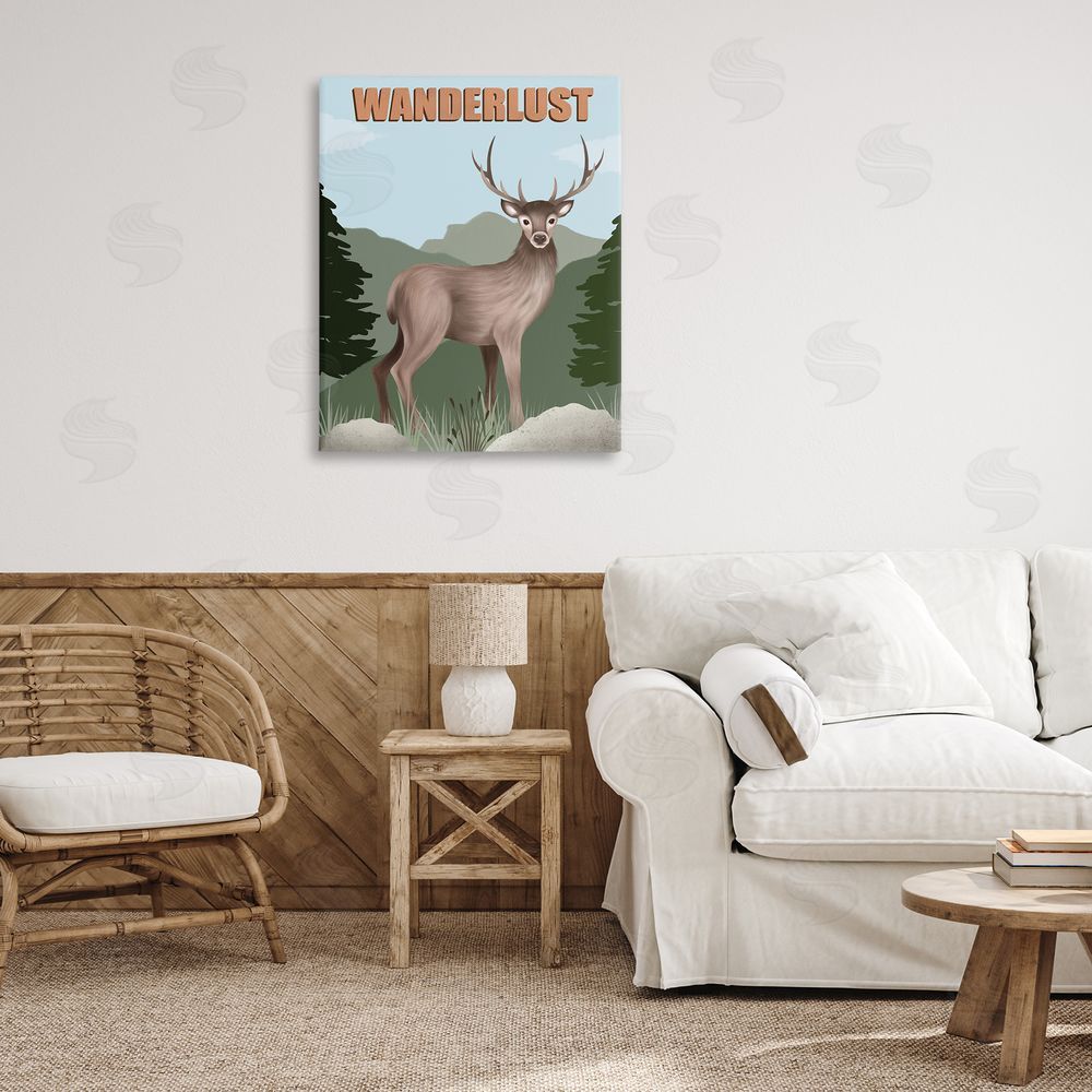 Jo Taylor Wanderlust Nature & Deer Canvas Wall Art Print in Room