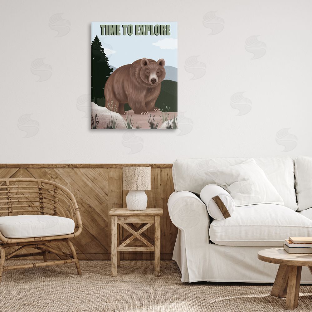 Jo Taylor Adventure Nature & Bear Canvas Wall Art Print in Room