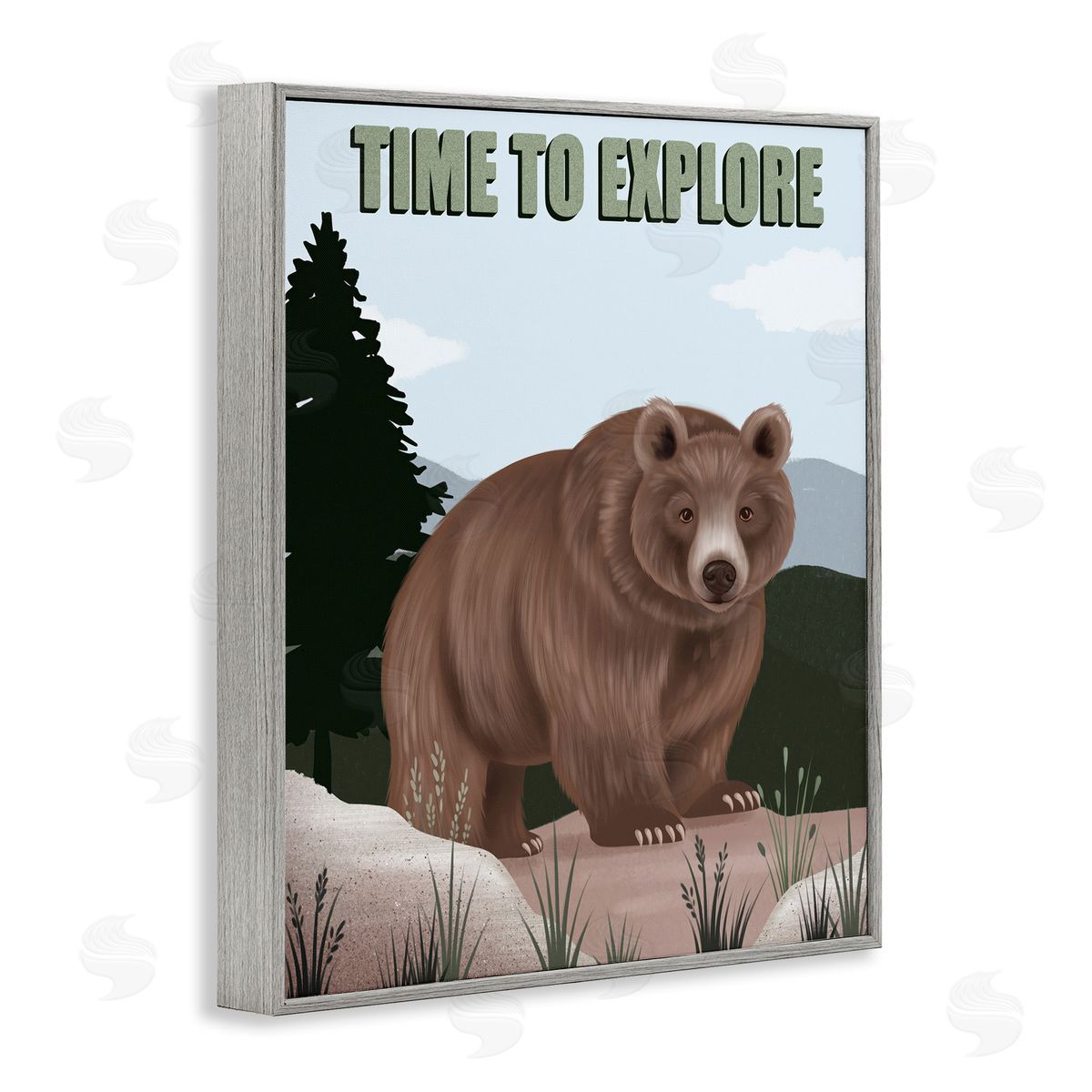 Jo Taylor Adventure Nature & Bear Gray Framed Giclee Wall Art Print