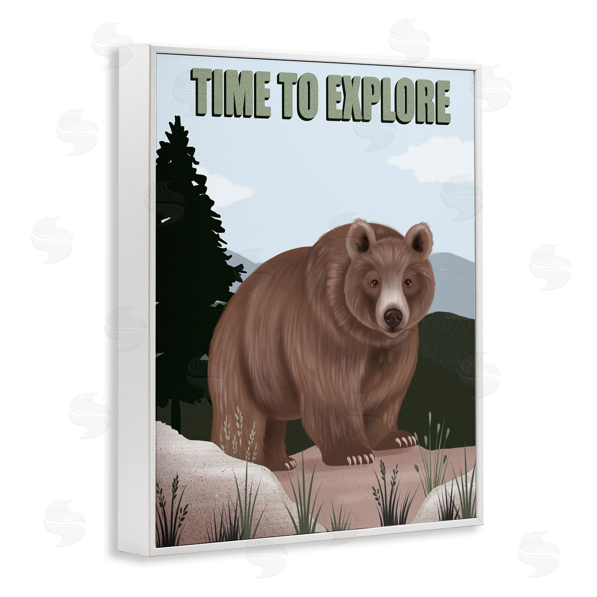 Jo Taylor Adventure Nature & Bear White Framed Giclee Wall Art Print