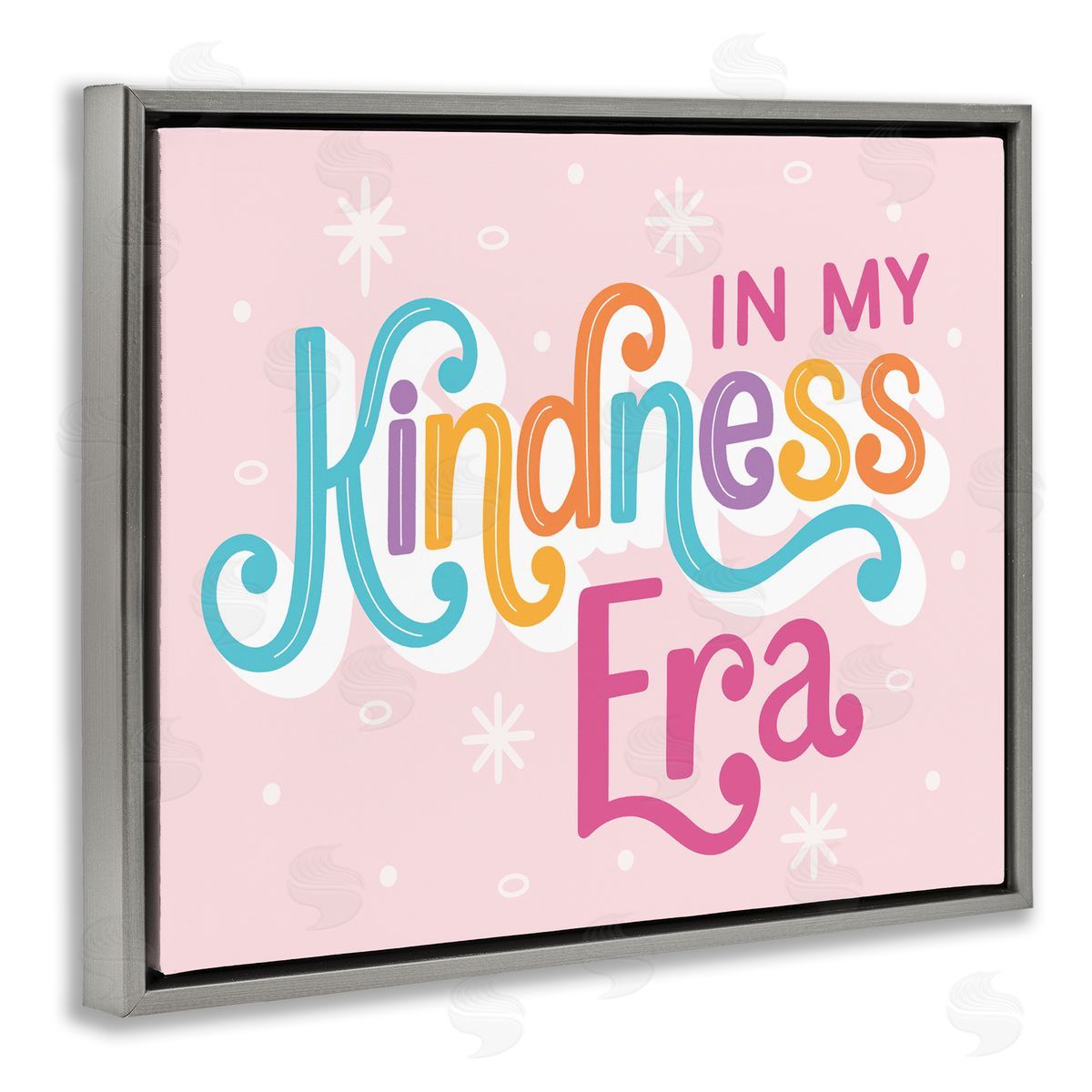 Jalynn Heerdt Pastel Kindness Era Gray Floating Frame Canvas Wall Art Print