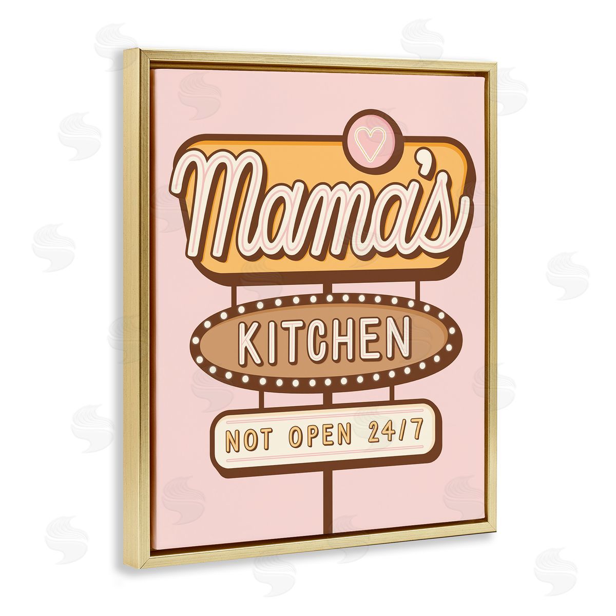 Jalynn Heerdt Retro Mama's Kitchen Gold Floating Frame Canvas Wall Art Print