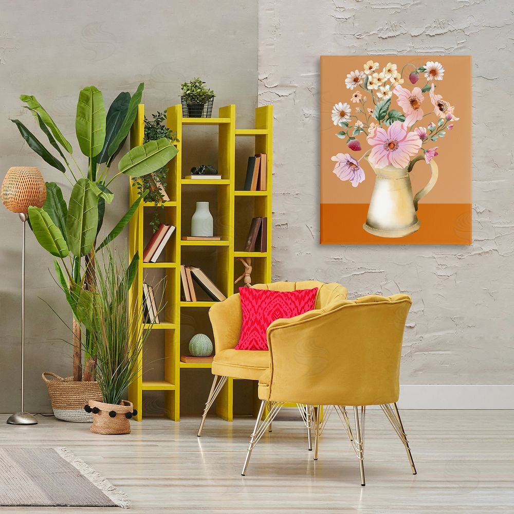 Kate Eldridge Garden Florals in Jug Canvas Wall Art Print in Room