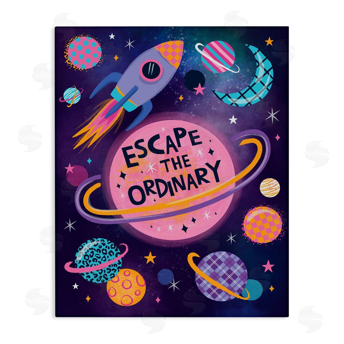 Lisa Perry Whitebutton Escape Ordinary Outer Space Canvas Wall Art Print