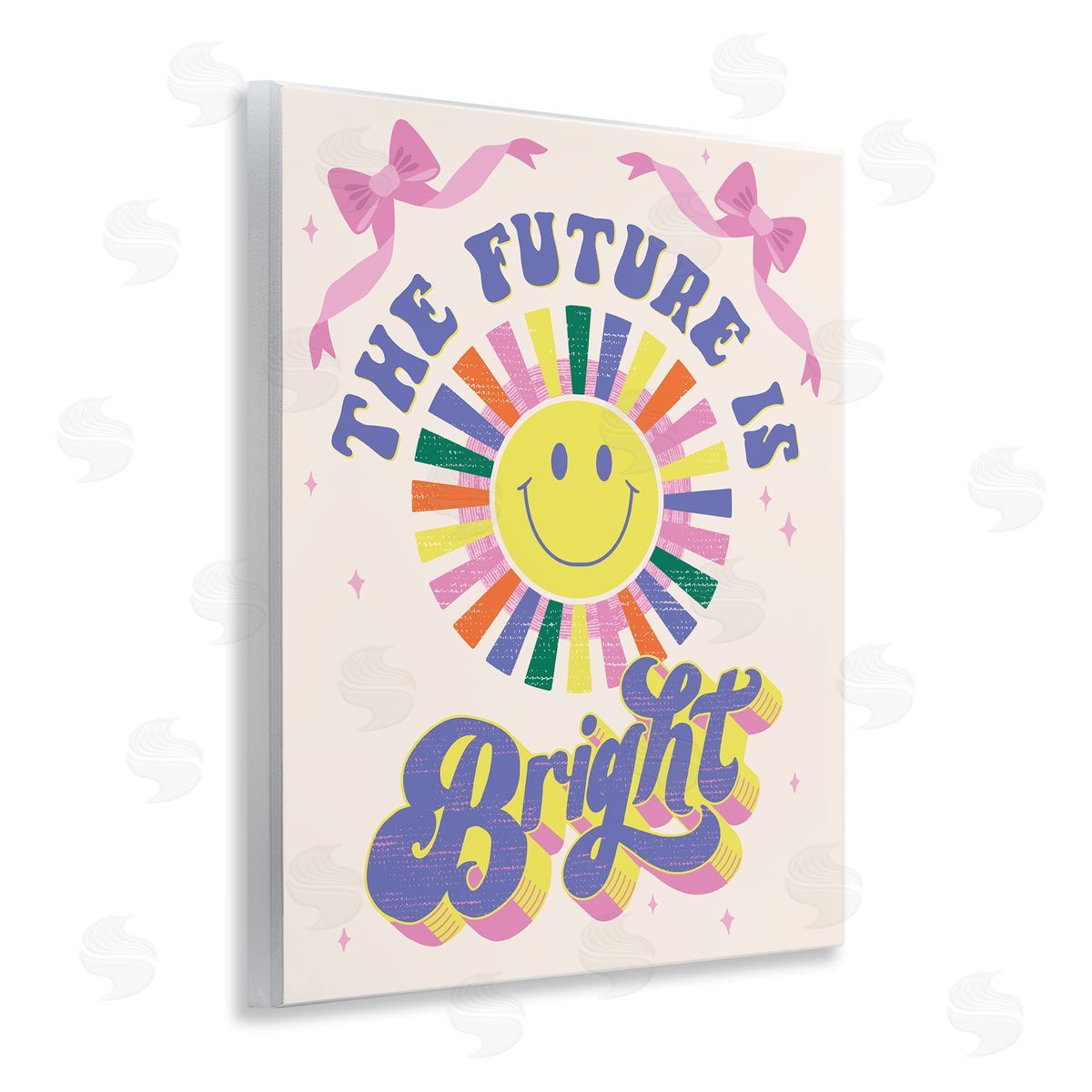 Muffin Grayson Groovy Future Is Bright Wooden Wall Plaque Art Print