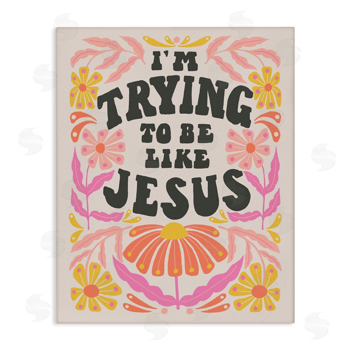 Muffin Grayson Trying To Be Like Jesus Canvas Wall Art Print