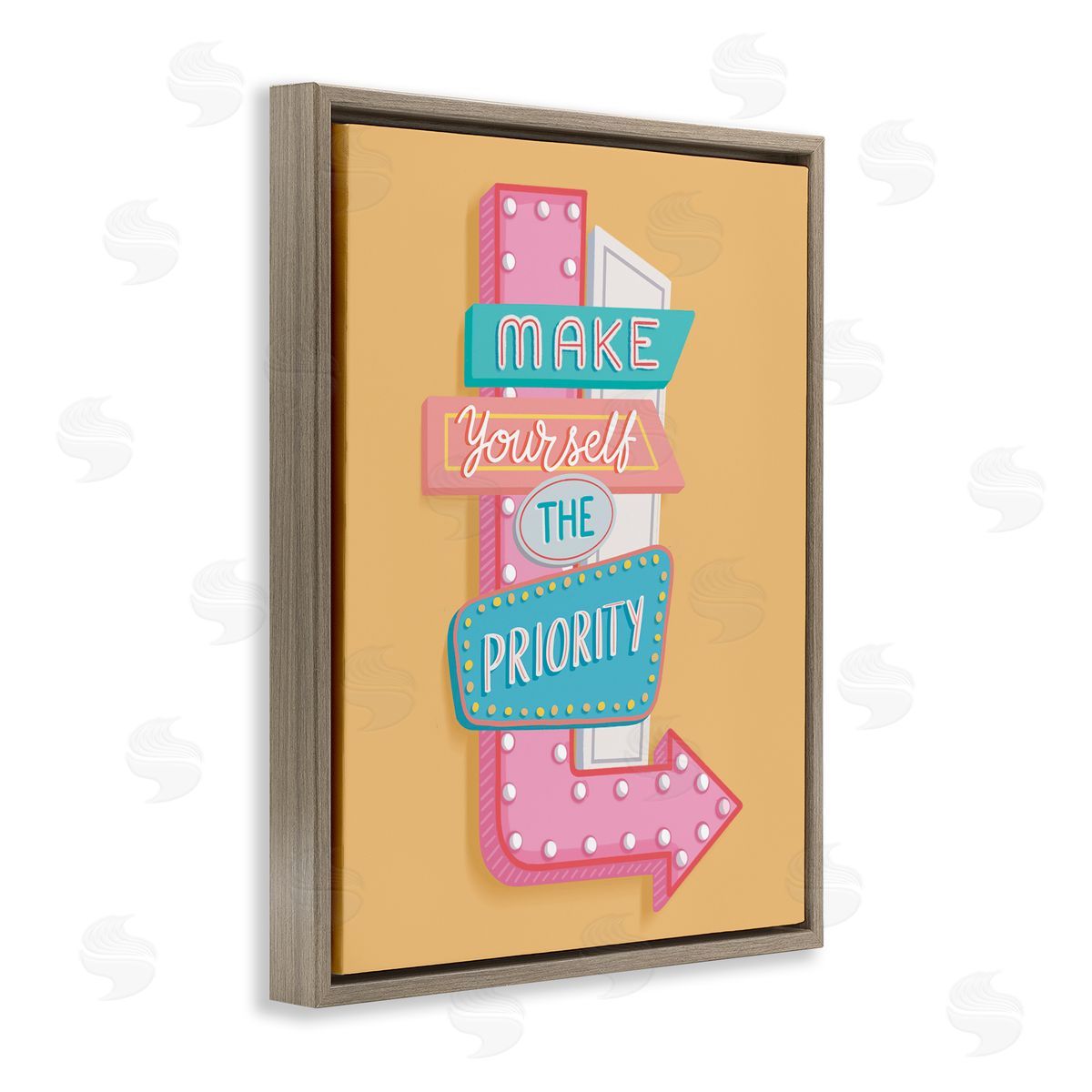 Nancy McKenzie Make Yourself The Priority Brown Floating Frame Canvas Wall Art Print