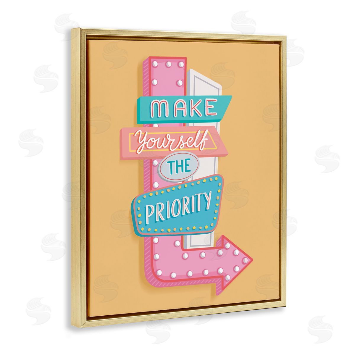 Nancy McKenzie Make Yourself The Priority Gold Floating Frame Canvas Wall Art Print