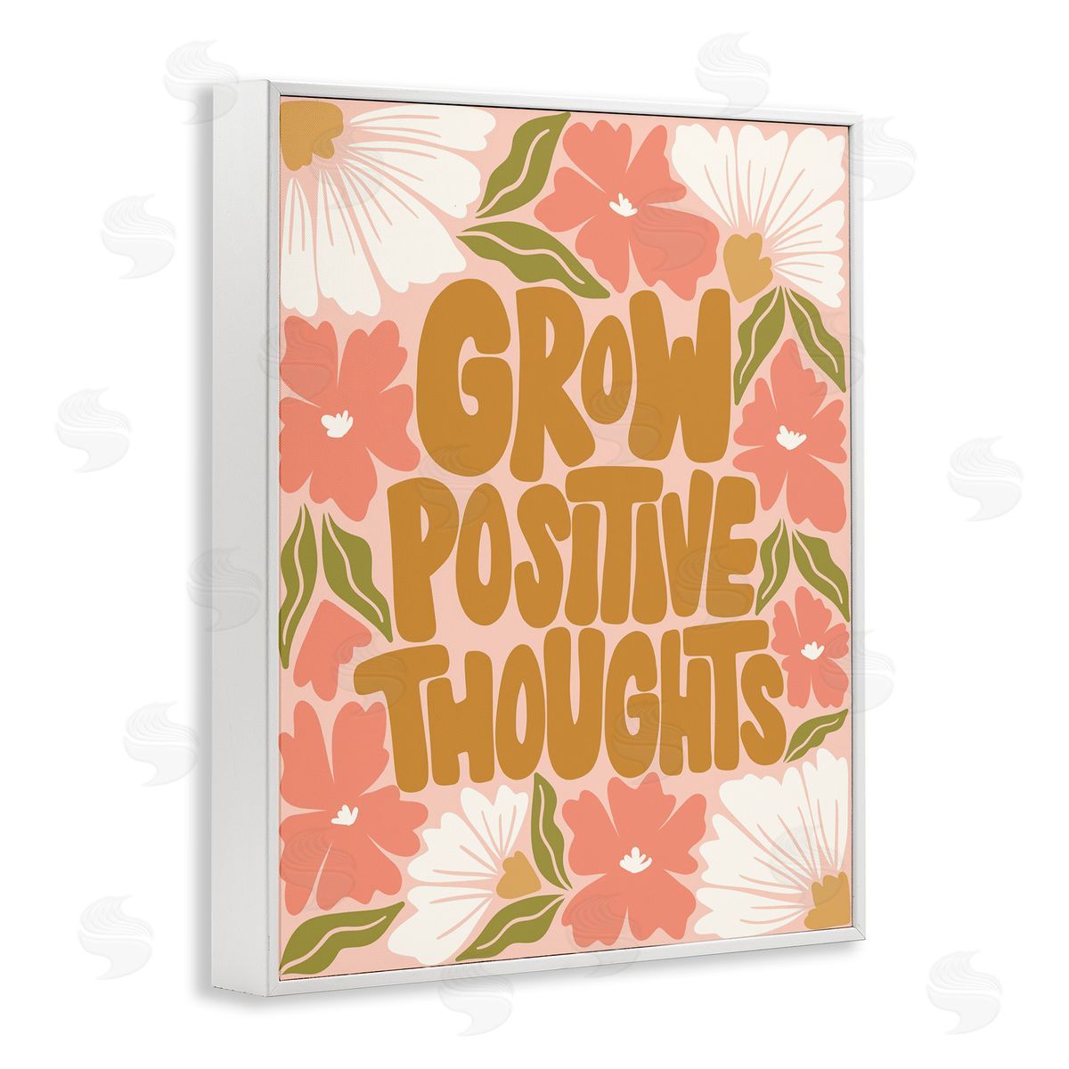Taylor Shannon Designs Grow Positive Thoughts White Framed Giclee Wall Art Print