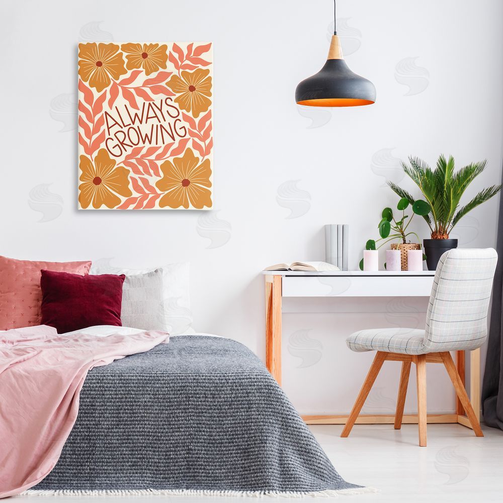 Taylor Shannon Designs Always Growing Funky Florals Canvas Wall Art Print in Room