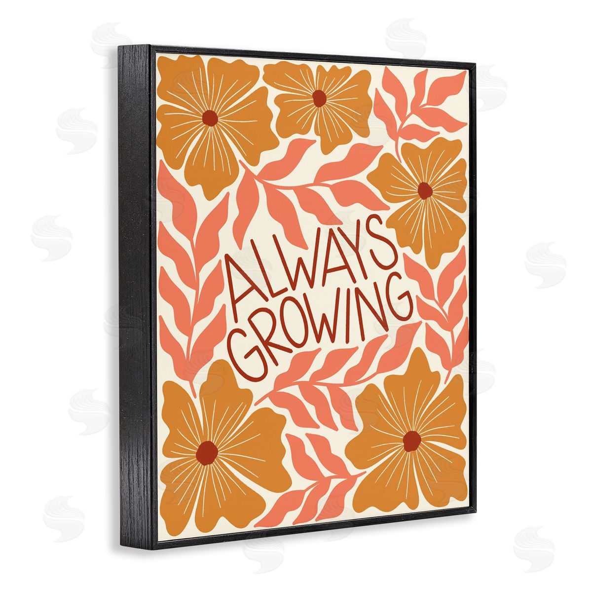 Taylor Shannon Designs Always Growing Funky Florals Black Framed Giclee Wall Art Print