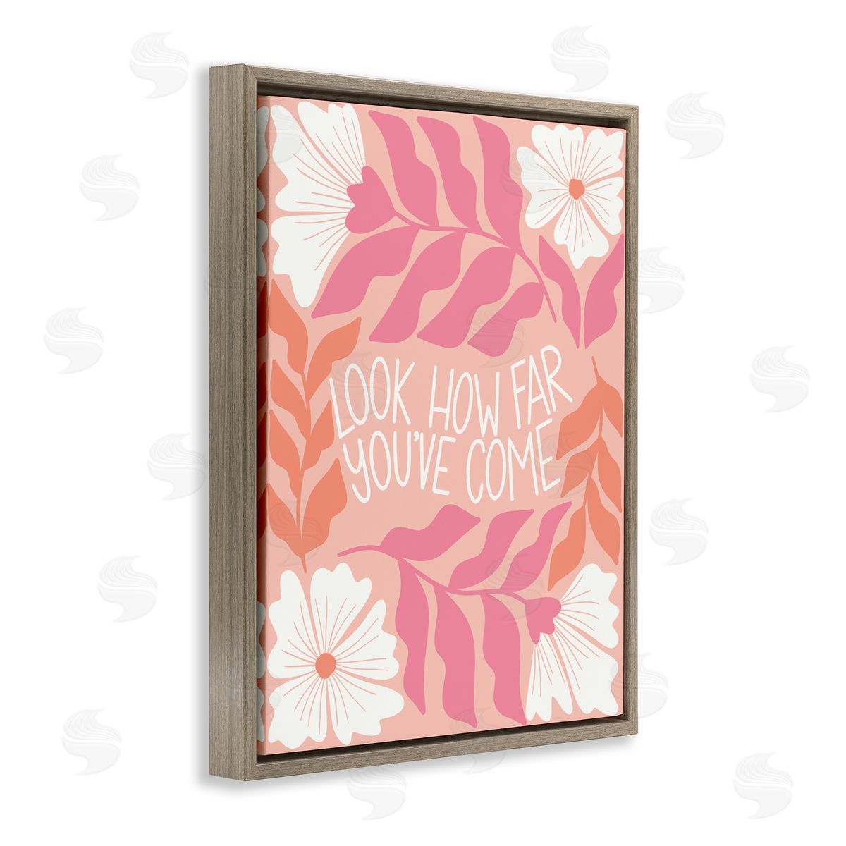 Taylor Shannon Designs How Far You've Come Brown Floating Frame Canvas Wall Art Print