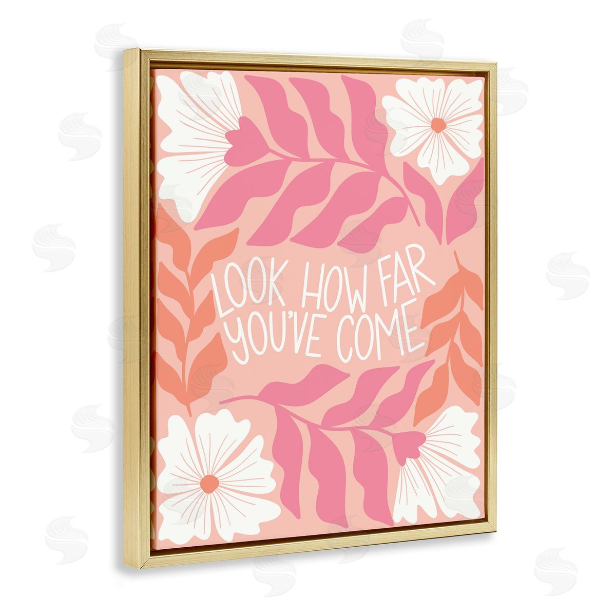 Taylor Shannon Designs How Far You've Come Gold Floating Frame Canvas Wall Art Print