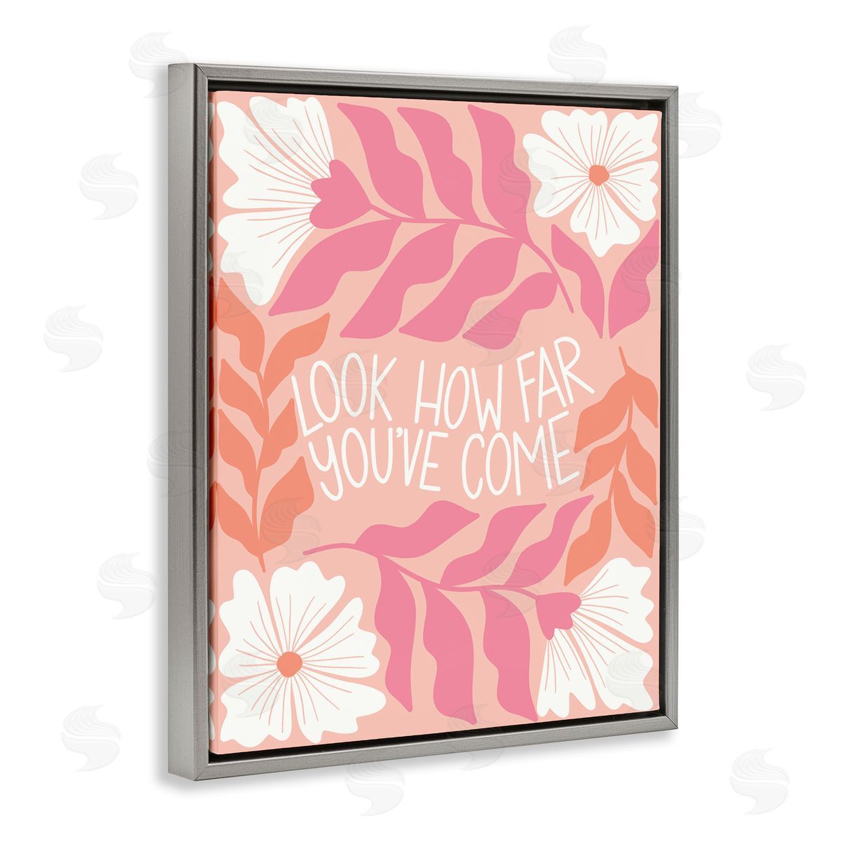 Taylor Shannon Designs How Far You've Come Gray Floating Frame Canvas Wall Art Print