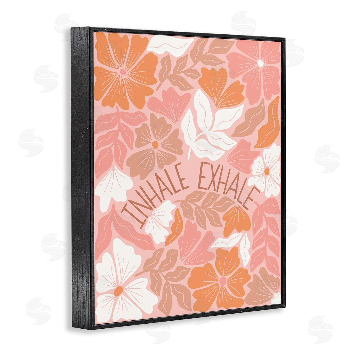 Taylor Shannon Designs Inhale Exhale Florals Black Framed Giclee Wall Art Print