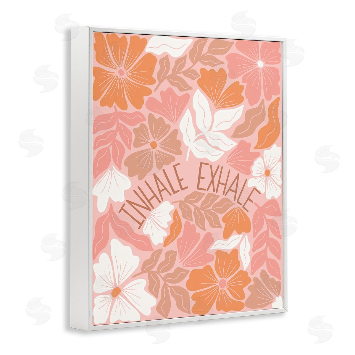 Taylor Shannon Designs Inhale Exhale Florals White Framed Giclee Wall Art Print